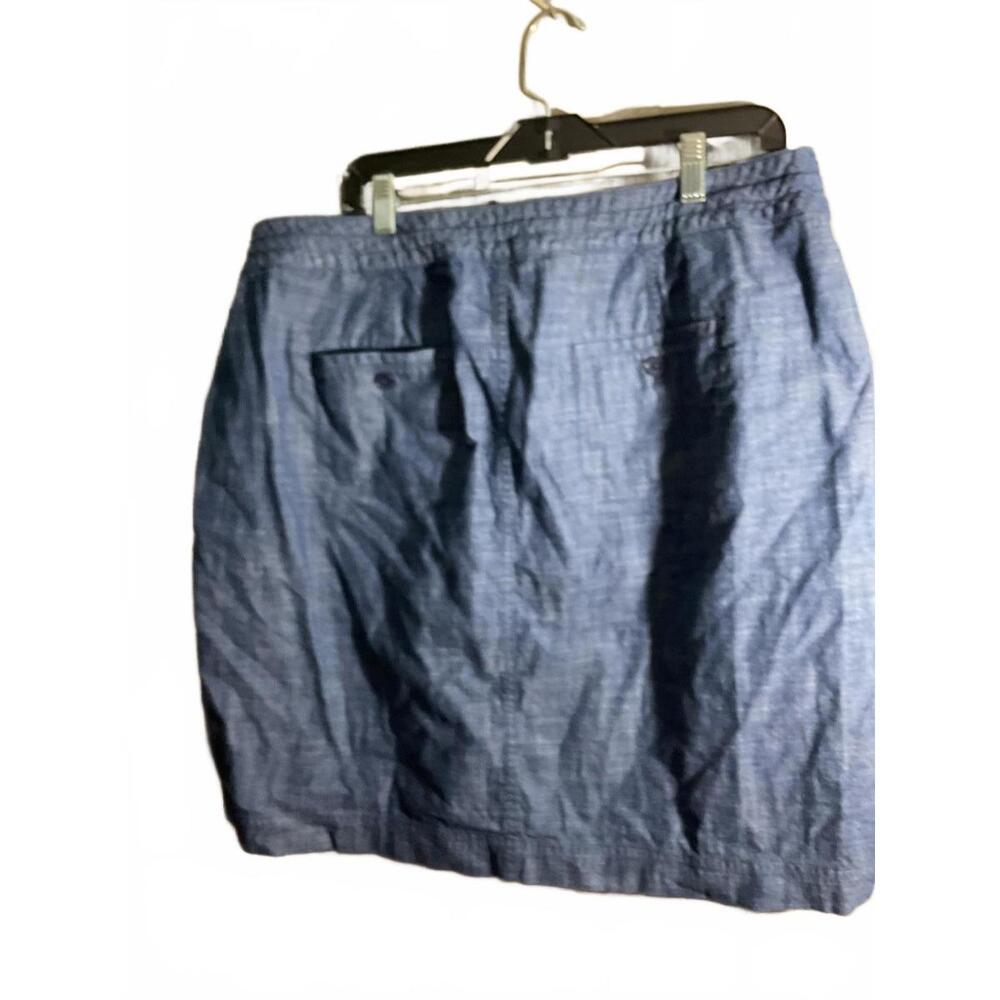 Talbots Casual Chambray Blue Drawstring Skirt 16w… - image 5